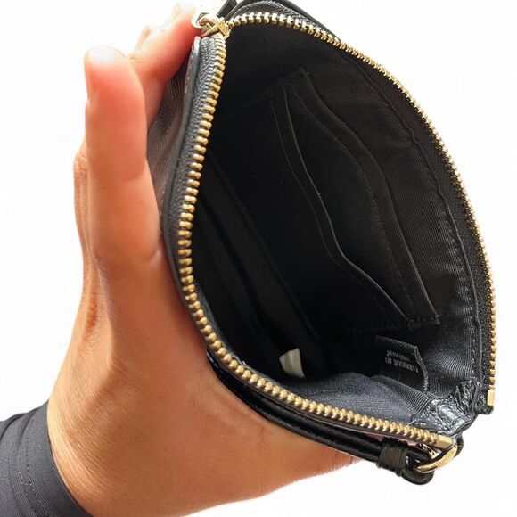 Coach Leather Wristlet Wallet Black - Picture 4 of 7